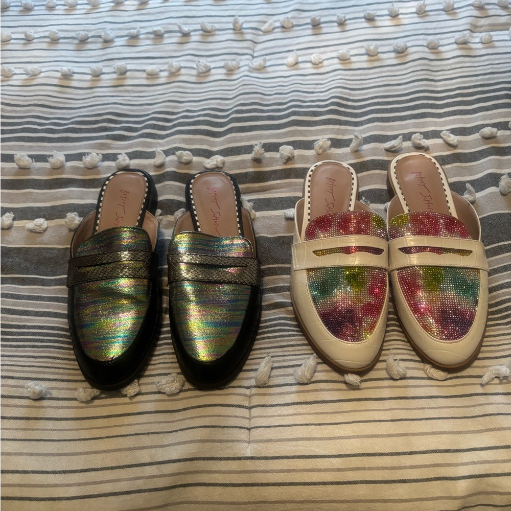 Betsey Johnson Iridescent and Multicolor Flats